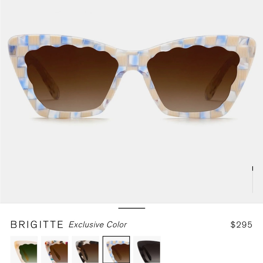 KREWE Harley Quinn Blue and White Brigitte Sunnies
